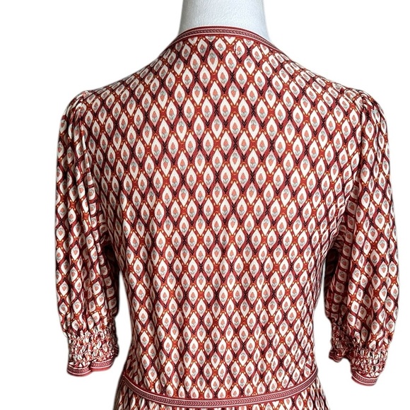 Max Studio Women's Smocked Sleeve Size M Wrap Dress - Picture 17 of 17